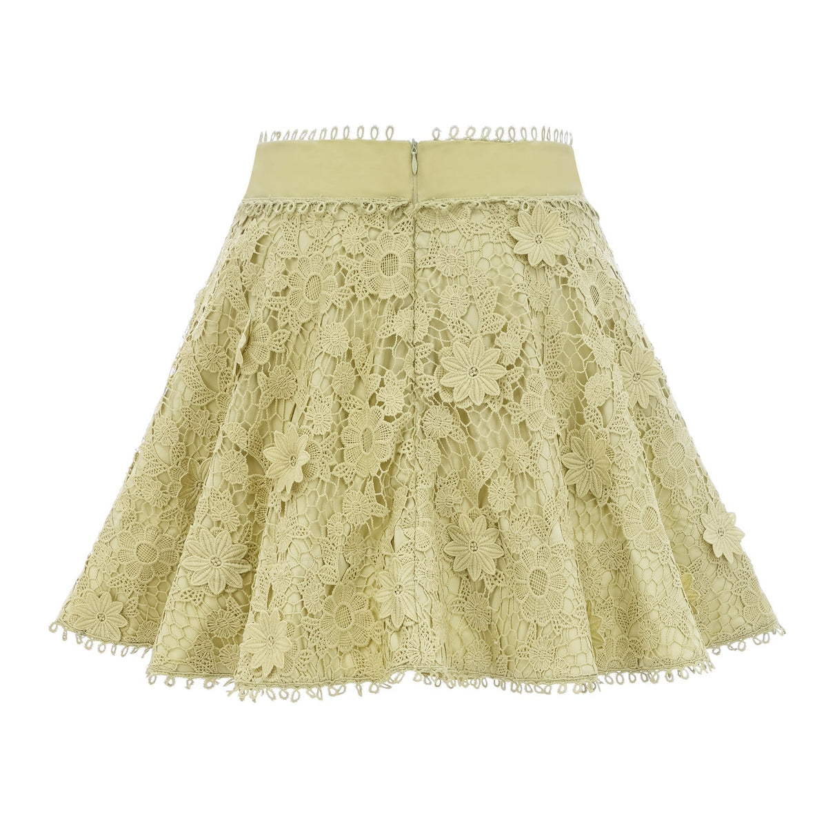 Kaitlin Shirt & Skirt Green Floral Embroidered Set