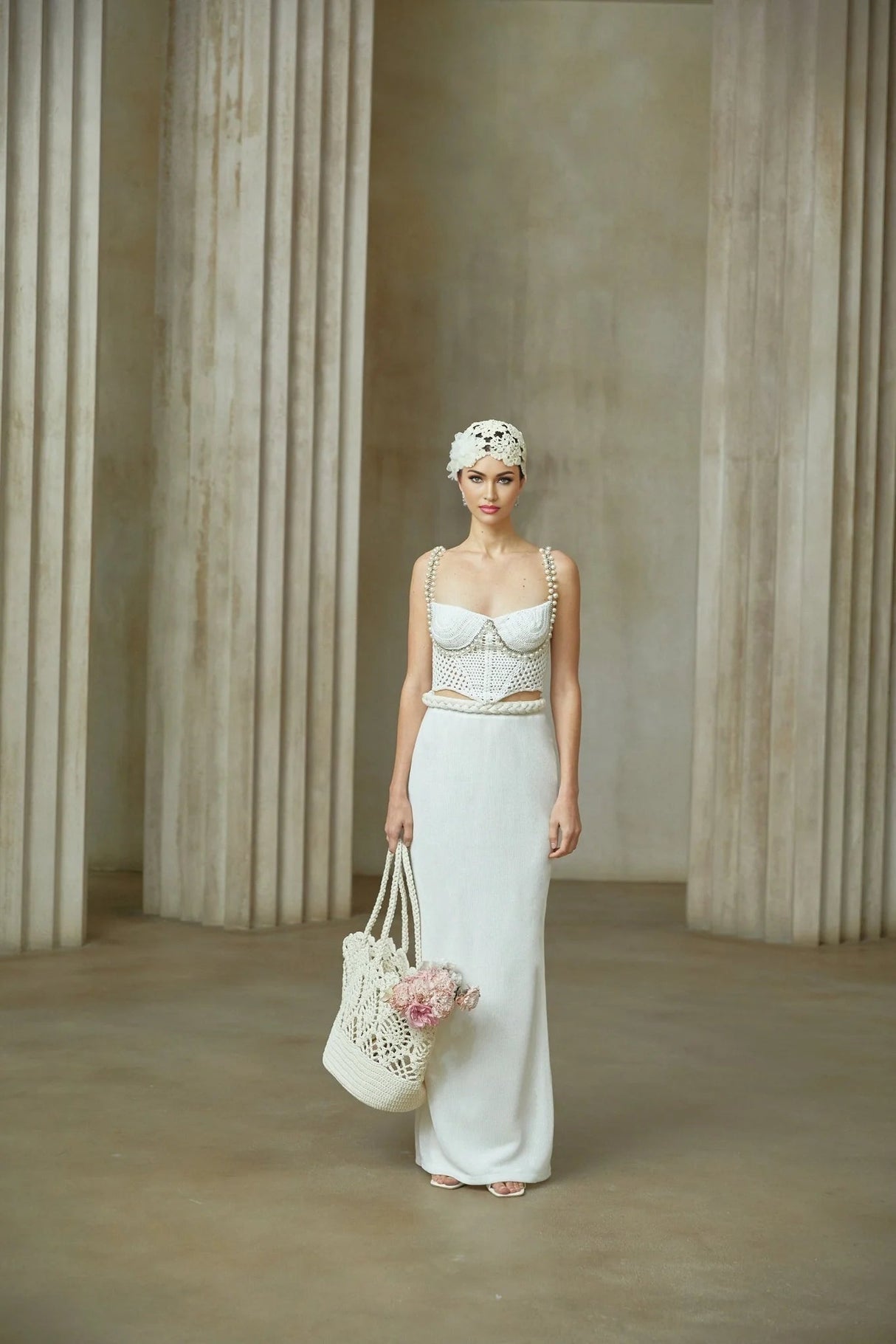 Kaitlin Top & Skirt Set Crochet Knit