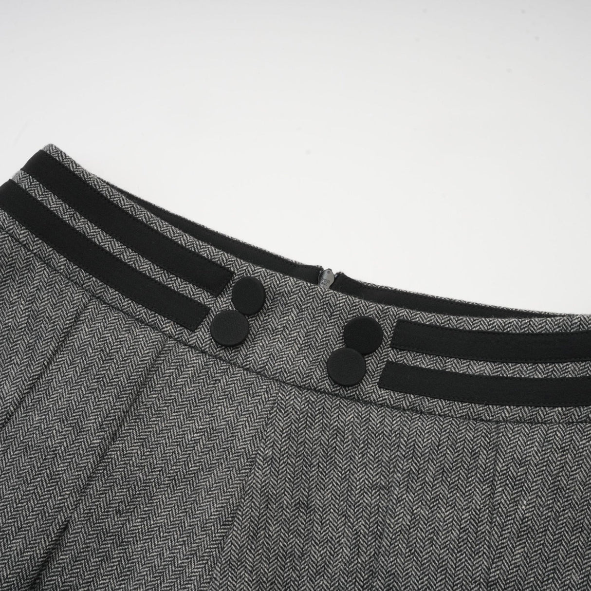 Kali Top & Shorts Herringbone Grey Peplum Crystal Embellished