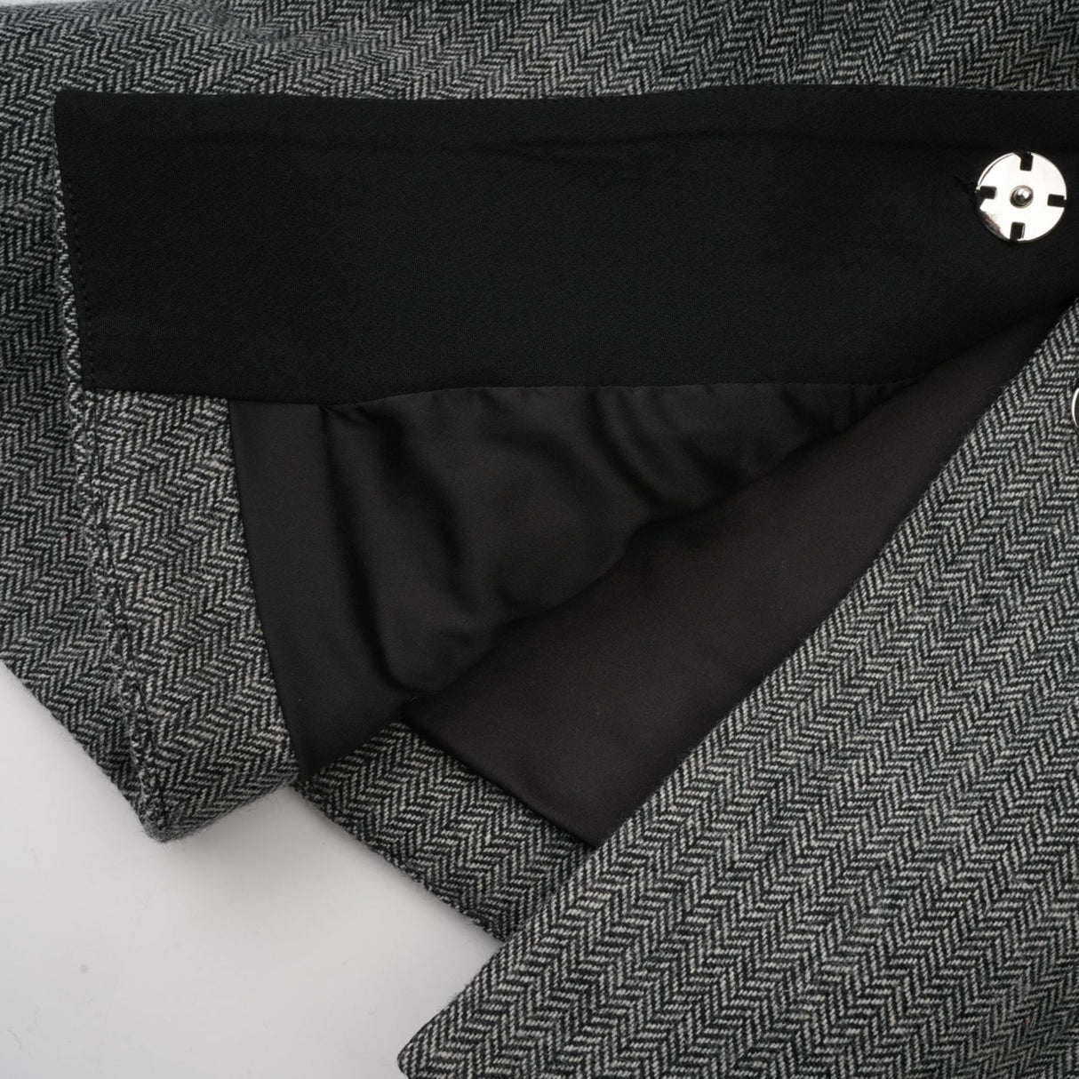 Kali Top & Shorts Herringbone Grey Peplum Crystal Embellished