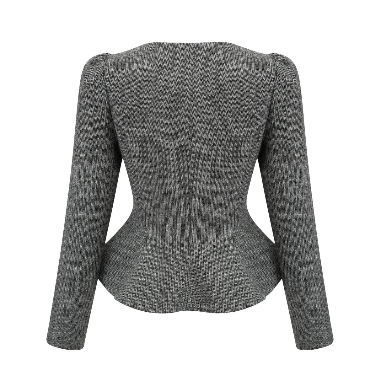 Kali Top & Shorts Herringbone Grey Peplum Crystal Embellished