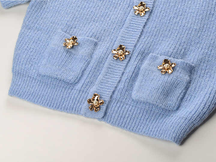 Kayla Cardigan & Skirt Set - Classic Two - Piece Design - Form - Fitting Silhouette - Textured Knit Fabric - Elegant Layered Look - Vintage - Inspired Style