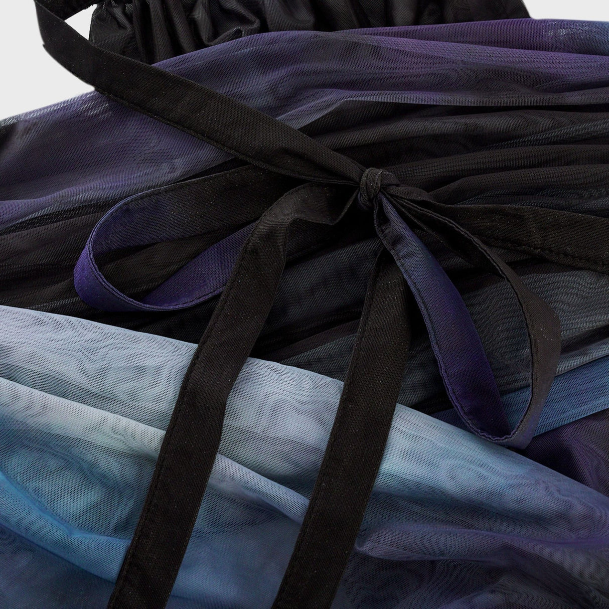 Kaylie Blue to Black Ombre Maxi Dress with Pleats, Halter Bustier and Slit