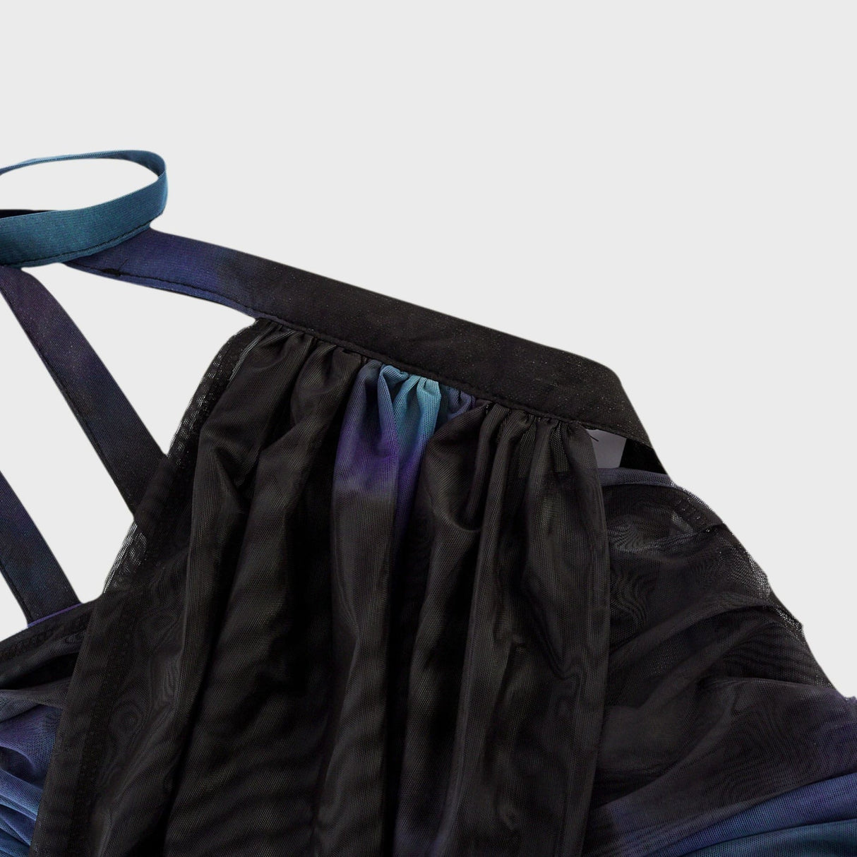 Kaylie Maxi Dress - Sleeveless Halter Neck - Bustier Style with Cut - Outs - Pleated with Side Slit - Ombre Design