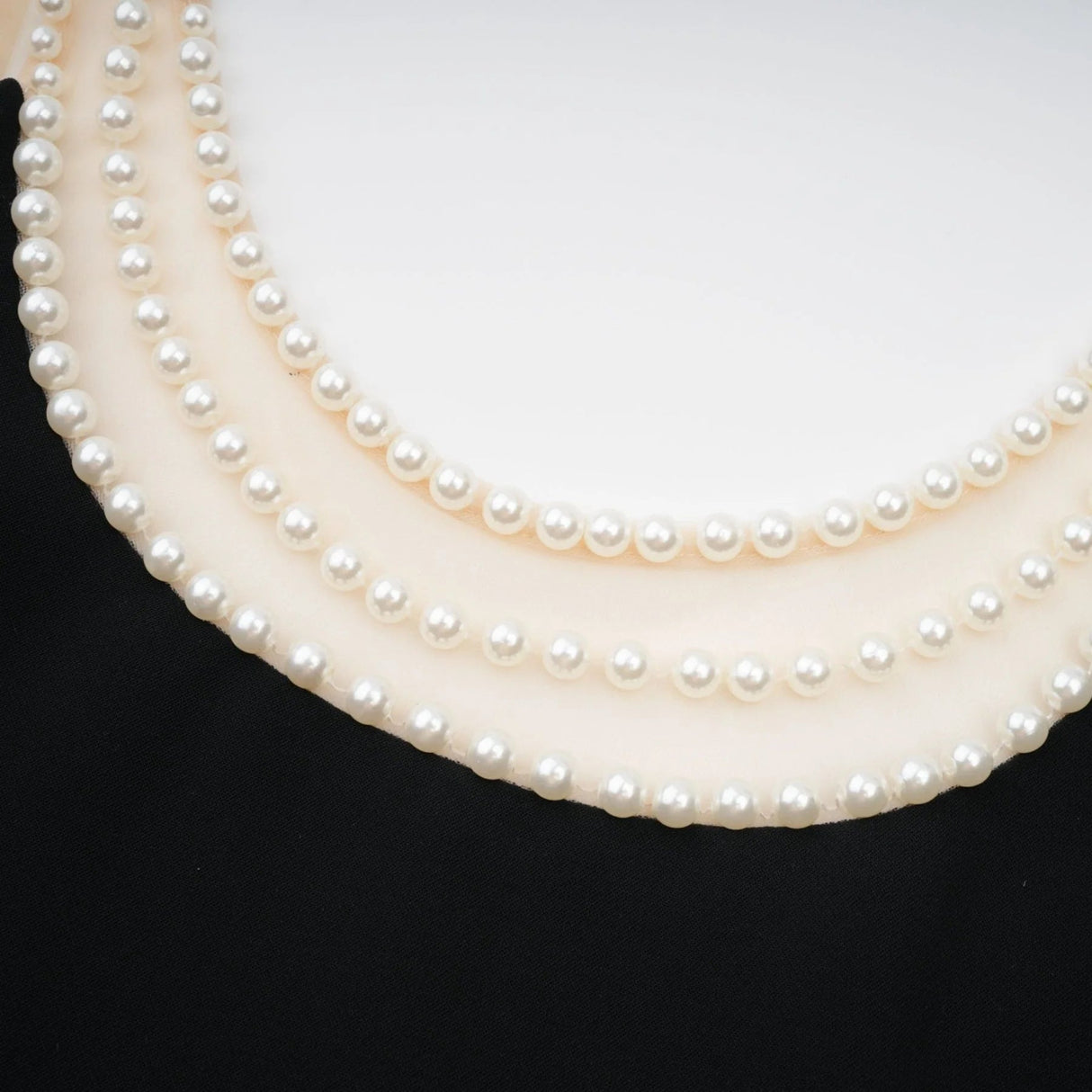 Kaylie Mini Dress Black Faux - Pearl Embellished Flounce Hem