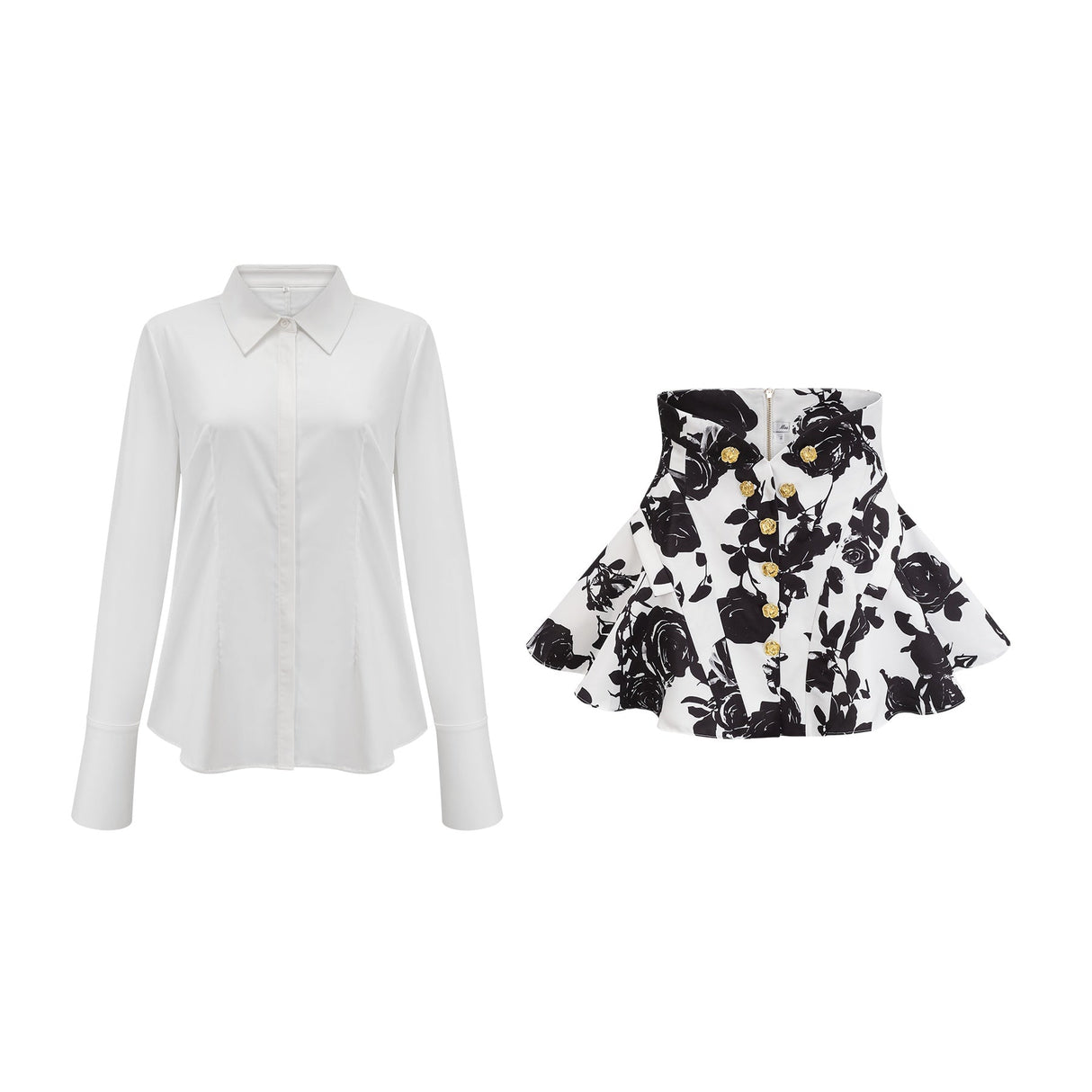 Kiara Shirt & Skirt Floral Print Matching Set