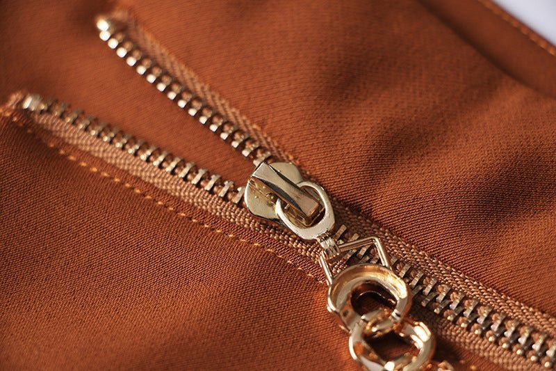 Kiara Trousers - High - Waisted Flare - Structured Tailoring - Contoured Waistline - Chain Embellishment - Layered Waistband