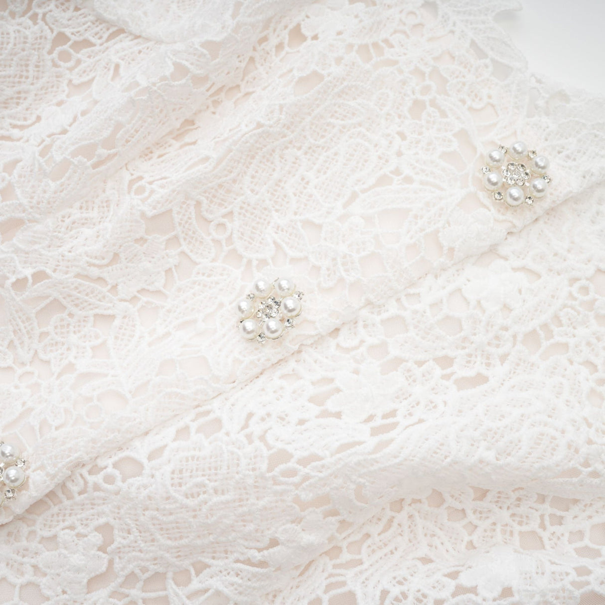 Kimberly Mini Dress White Lace Cut Out Ruffle Hem