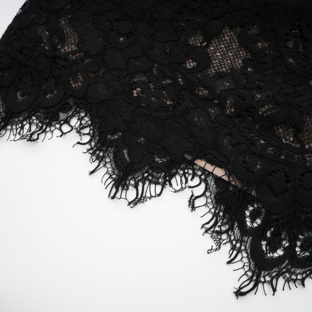 Kylitha Black Mini Dress with Lace Trim