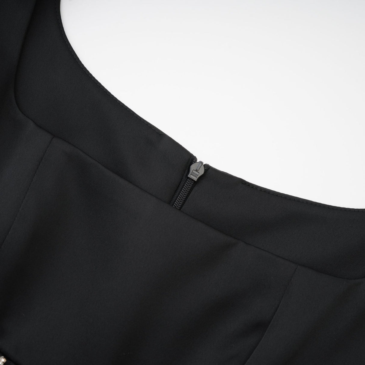 Laila Dress Black Flared Crystal Embellished & Pleated