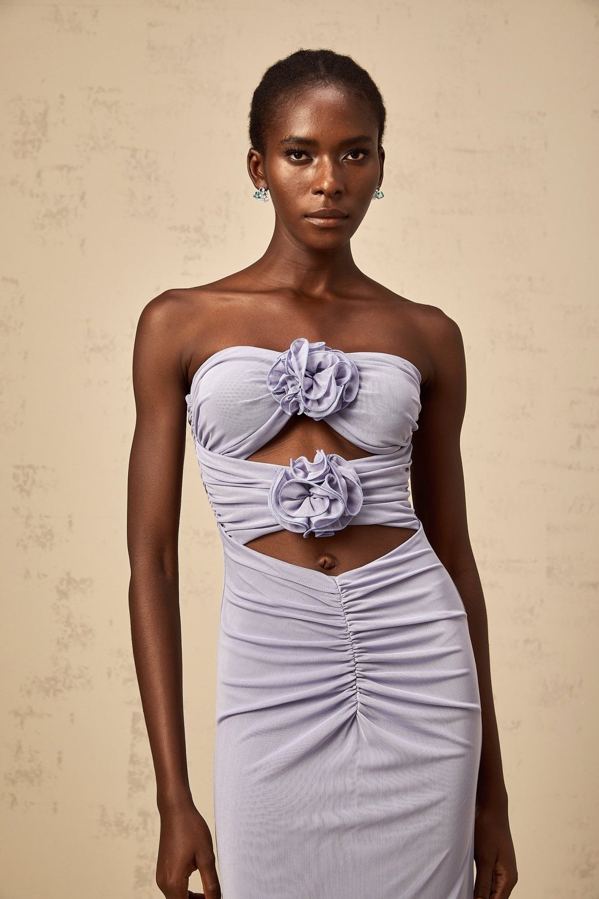 Laila Maxi Dress Lavender 3D - Petal Corset & Ruched