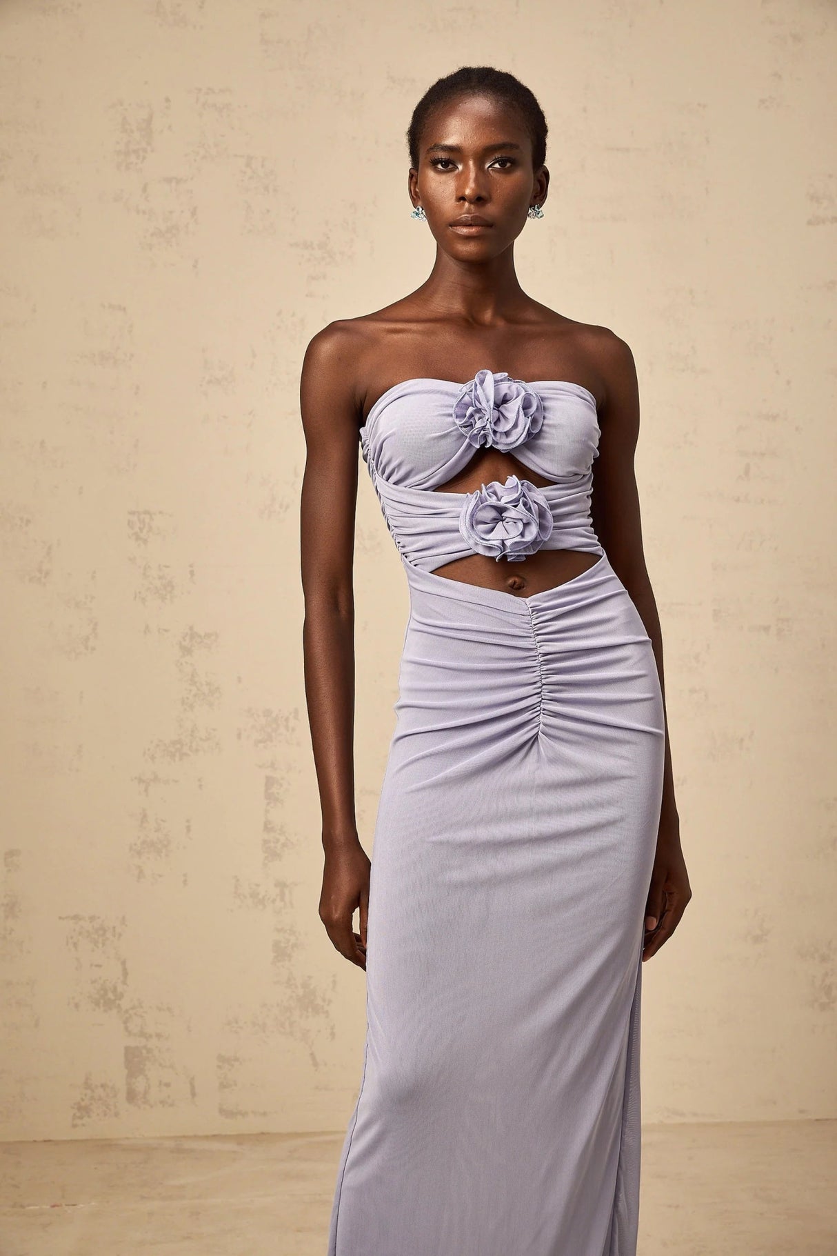 Laila Maxi Dress Lavender 3D - Petal Corset & Ruched