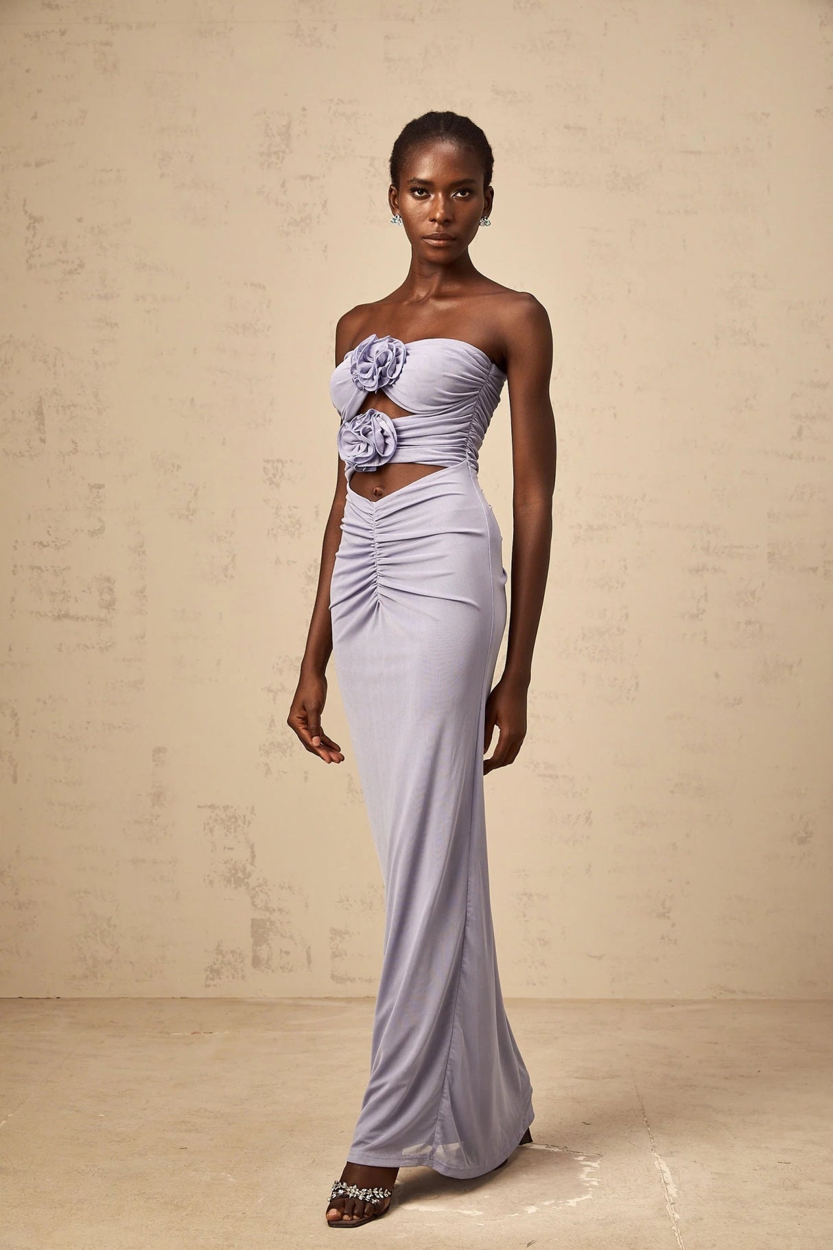 Laila Maxi Dress Lavender 3D - Petal Corset & Ruched