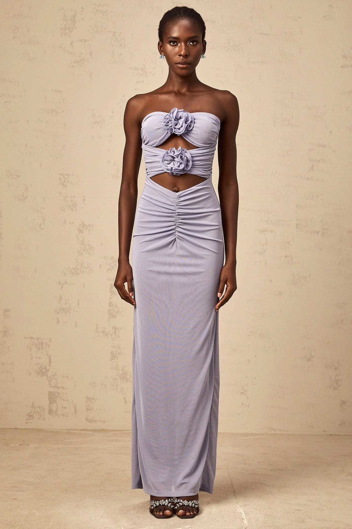 Laila Maxi Dress Lavender 3D - Petal Corset & Ruched