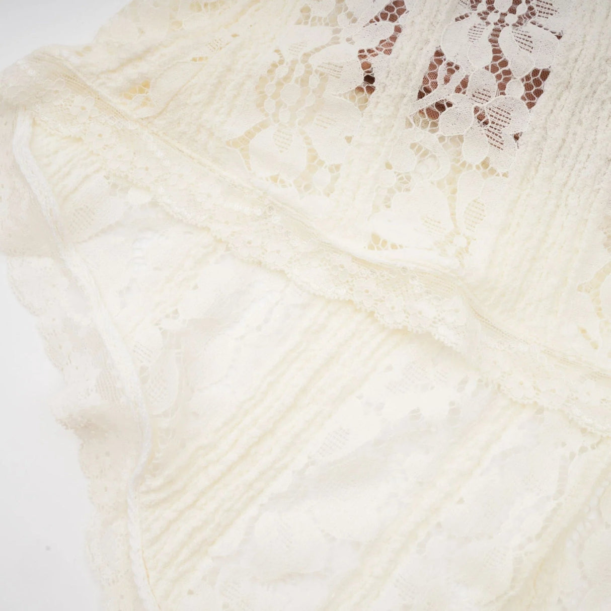 Lana Maxi Dress Floral Lace Train Design Neutrals