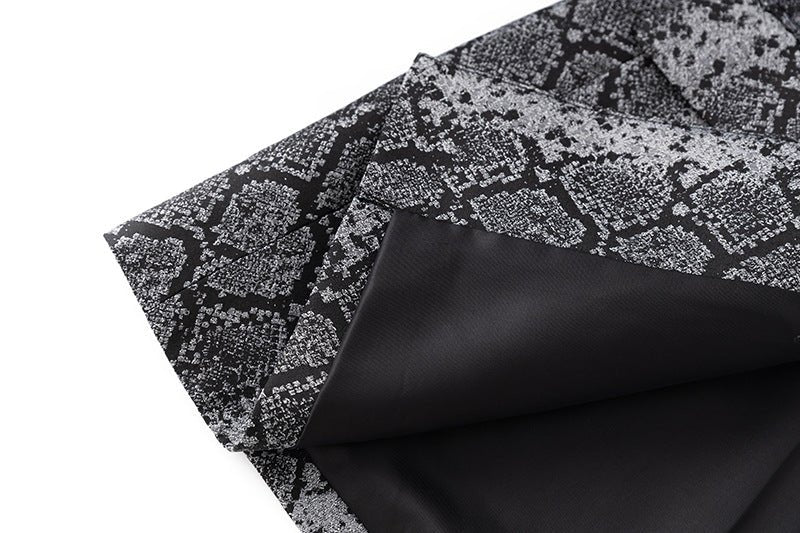 Landry Blazer - Tailored Silhouette - Snake Print Design - Metallic Accents - Slim Fit - Button Details