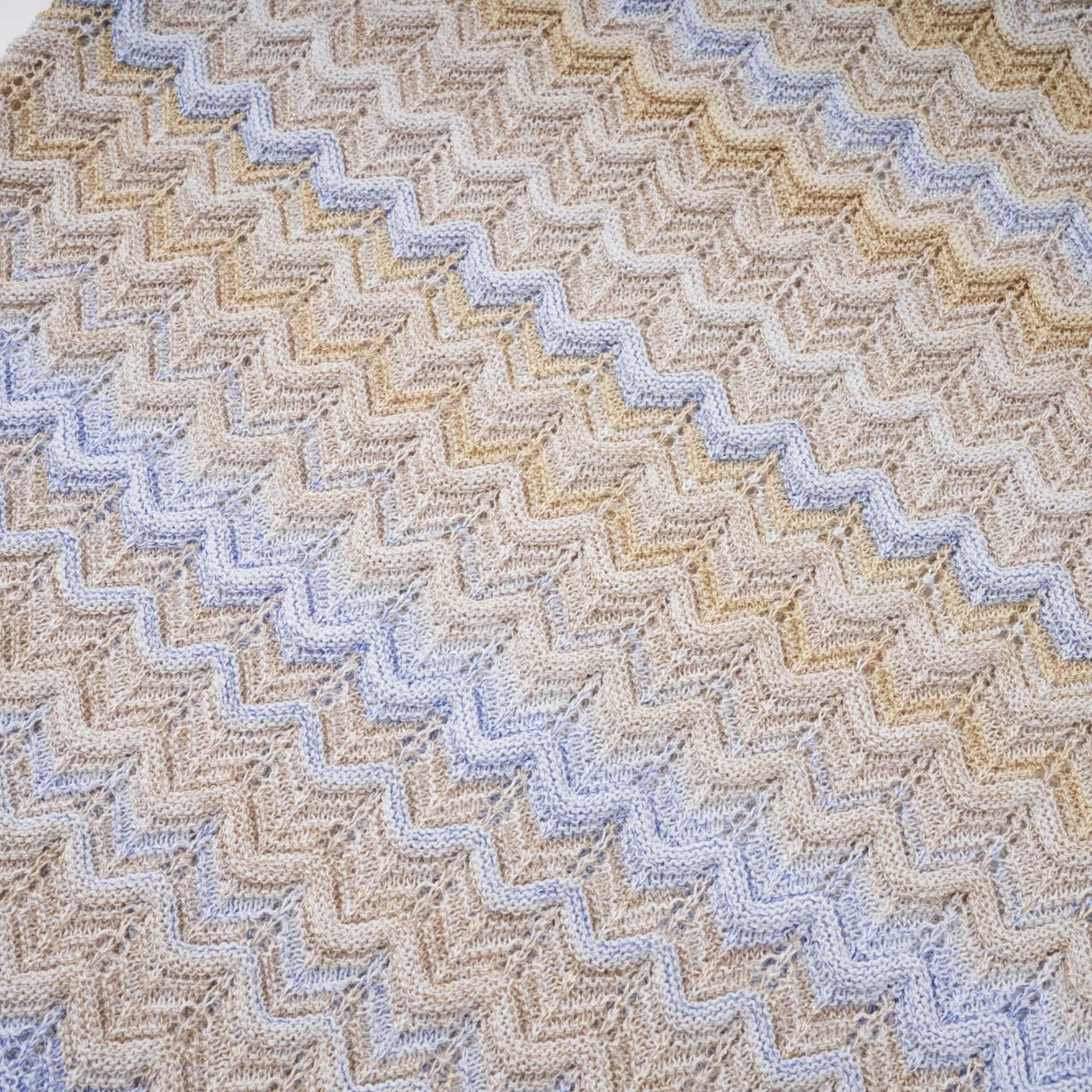 Laney Midi Dress Neutrals & Blue Ribbed Knit Texture