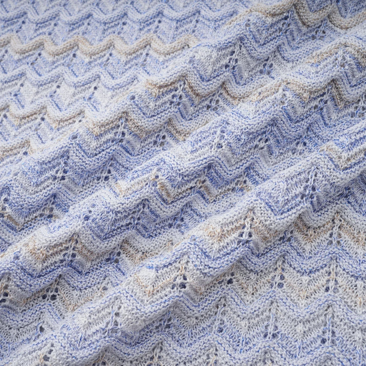 Laney Midi Dress Neutrals & Blue Ribbed Knit Texture