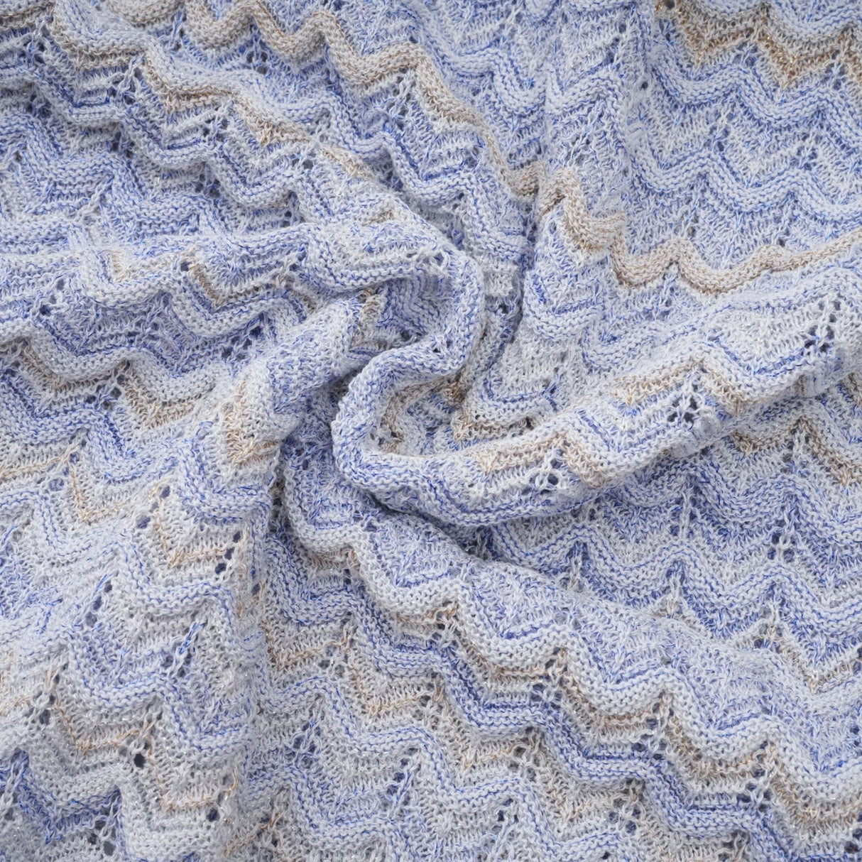 Laney Midi Dress Neutrals & Blue Ribbed Knit Texture