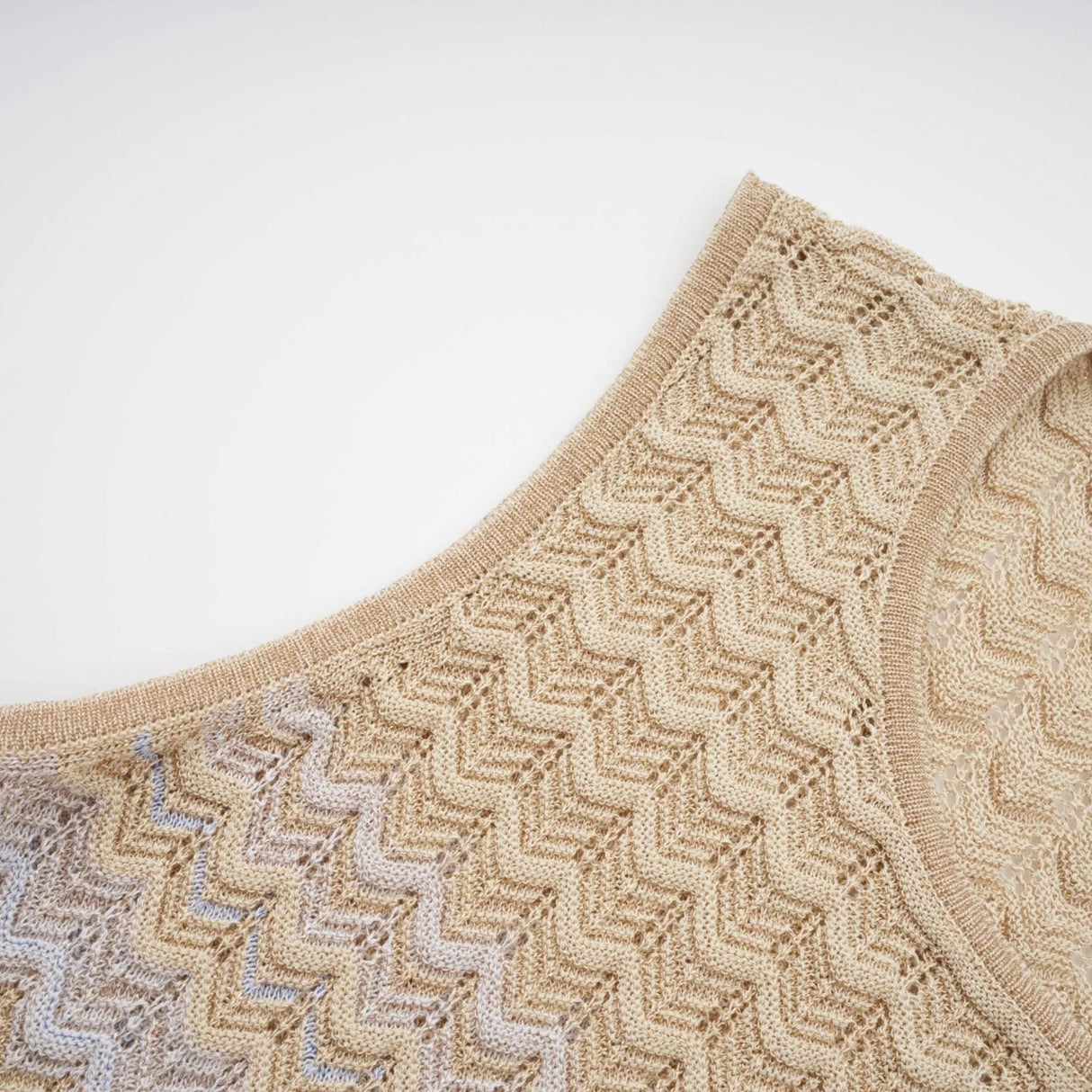 Laney Midi Dress Neutrals & Blue Ribbed Knit Texture