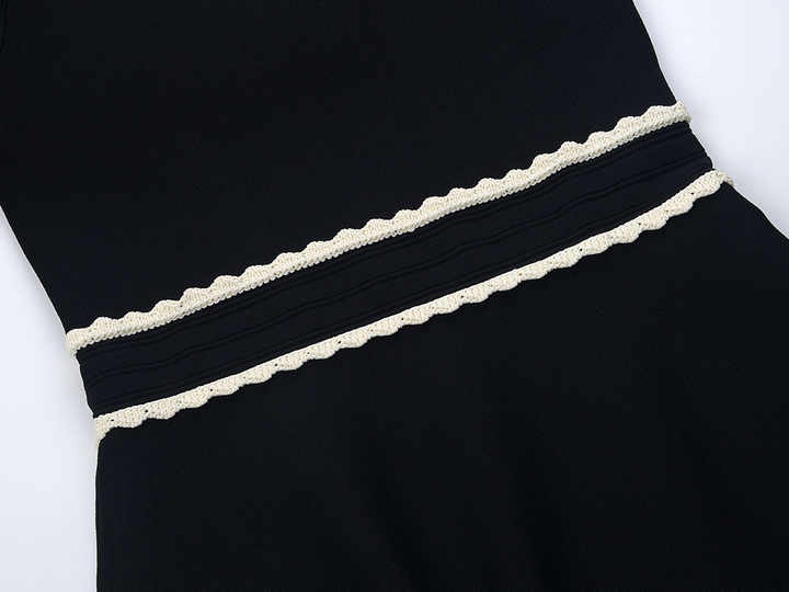 Laura Dress - A - Line Silhouette - Vintage - Inspired Lace Collar - Structured Fit - Puffed Sleeves