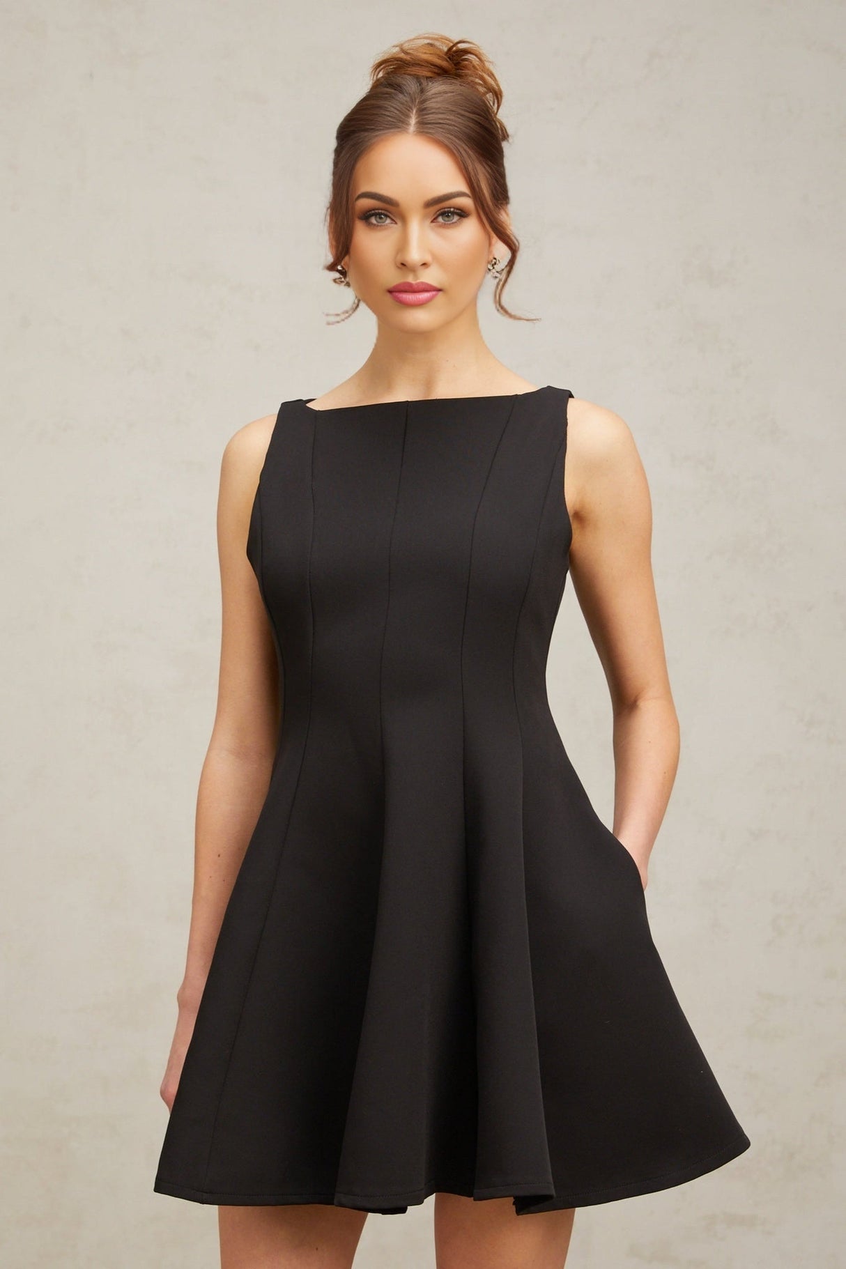 Lauretta Mini Dress Lauretta Sleeveless Flare Hem Black Dress