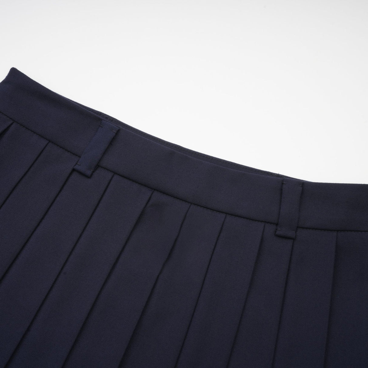 Lesly Skirt Navy Blue Embroidered Pleated ALine & Chic Mini Hem