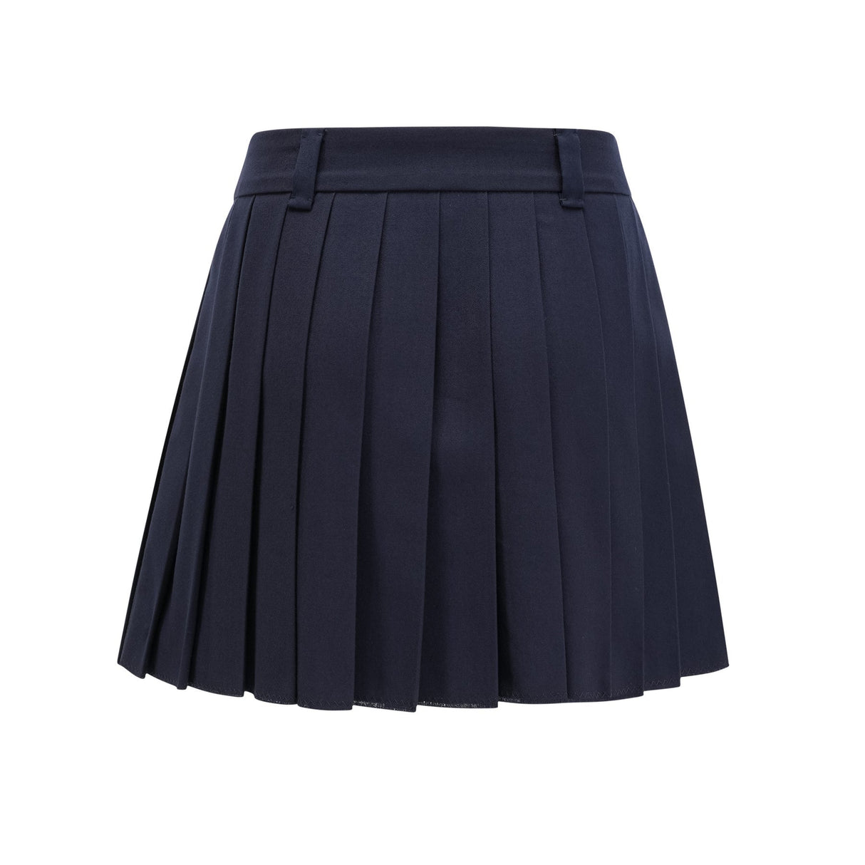 Lesly Skirt Navy Blue Embroidered Pleated ALine & Chic Mini Hem