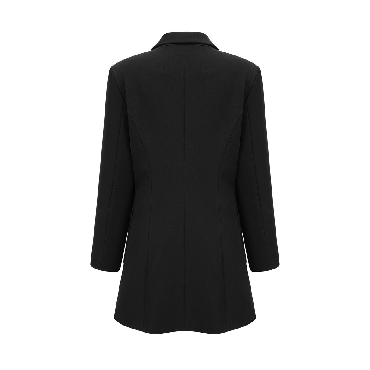 Letizia Blazer in Black Thigh Length Single Breasted Dress