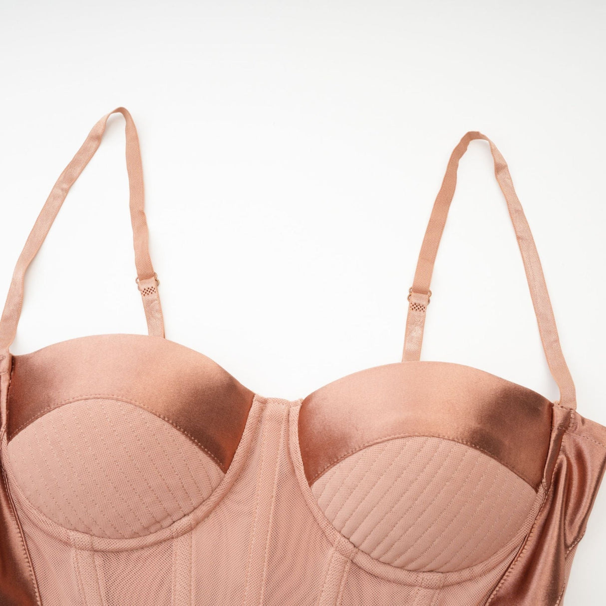 Lexi Mini Dress Pink Bustier Lace Hem & Spaghetti Straps