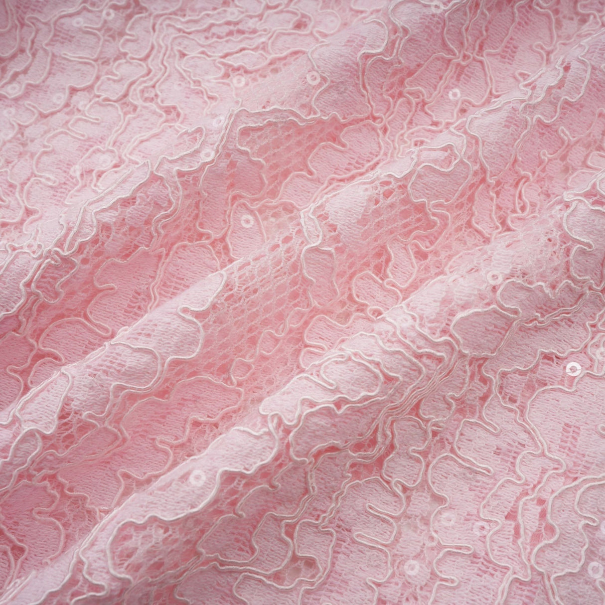 Licia Floral Midi Dress in Vibrant Pink with Lace Overlay & Crystal Embellishments