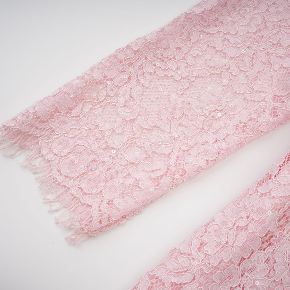 Licia Floral Midi Dress in Vibrant Pink with Lace Overlay & Crystal Embellishments