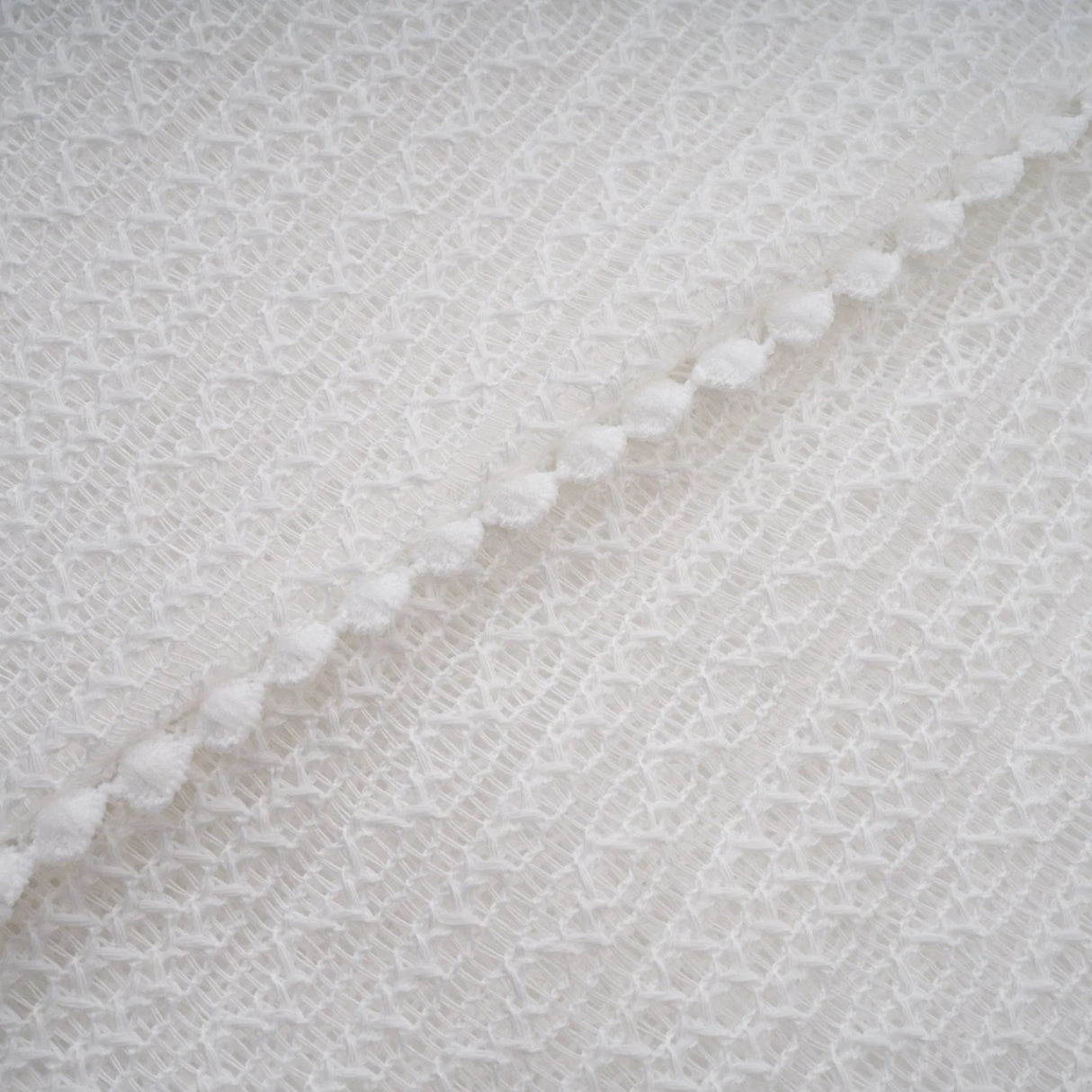 Lilah Midi Dress White Crochet Puff Godet Slip Zip & Flair