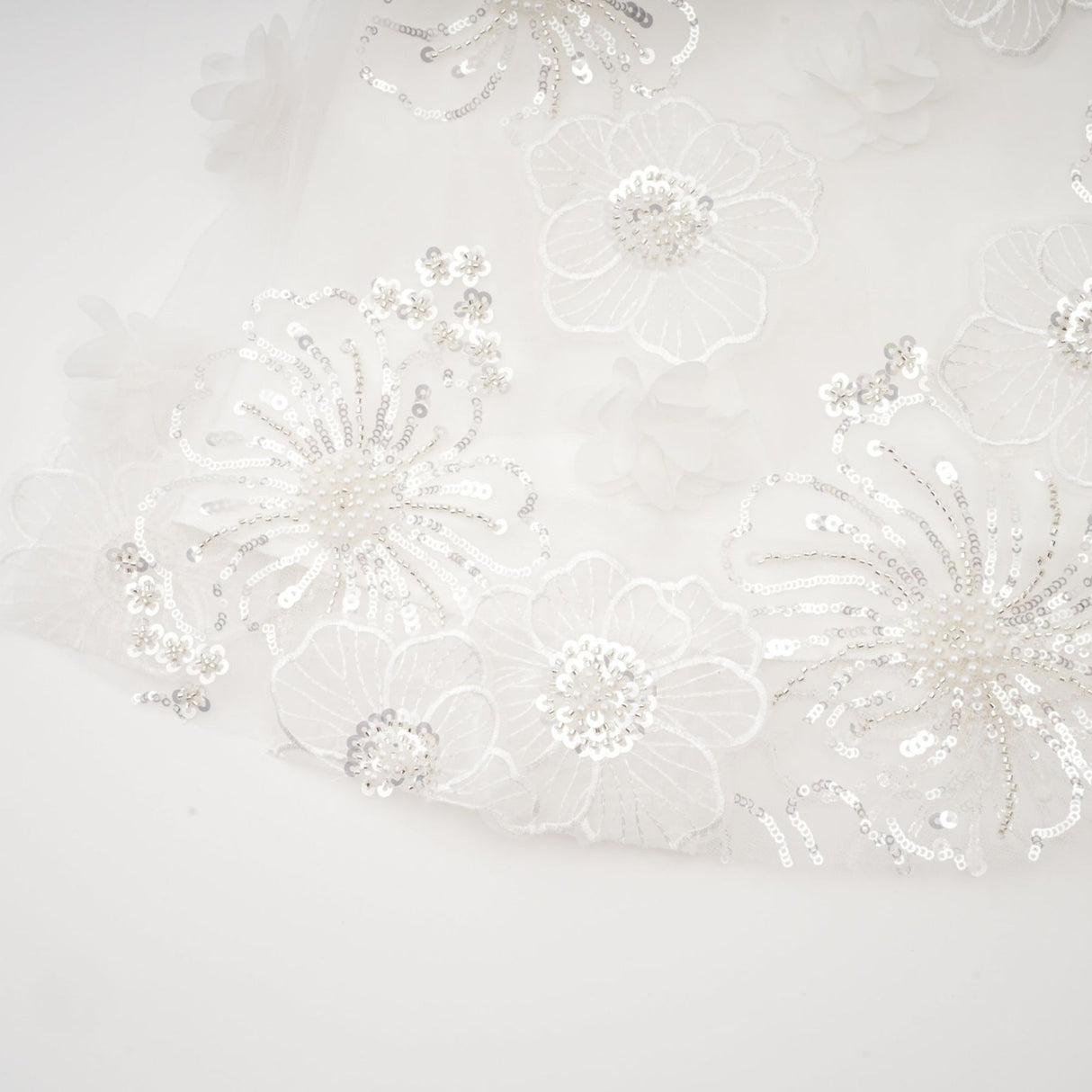 Lilah Mini Dress Crystal Floral Embellished White Square Neck