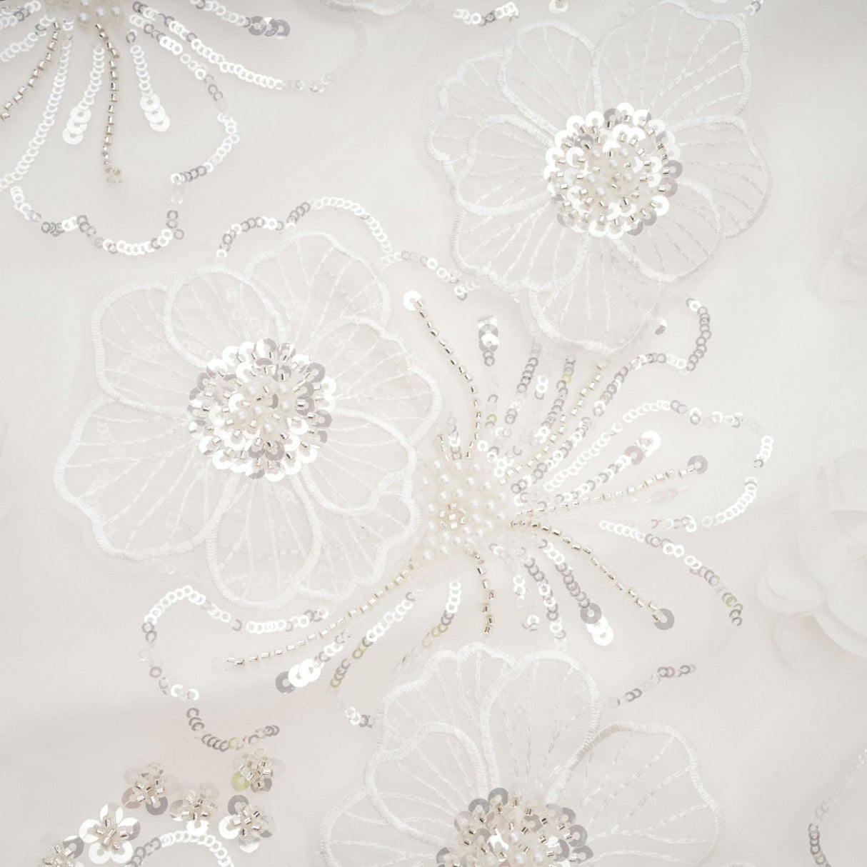 Lilah Mini Dress Crystal Floral Embellished White Square Neck