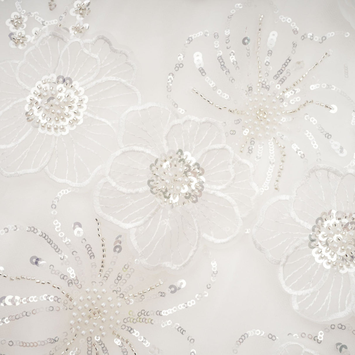 Lilah Mini Dress Crystal Floral Embellished White Square Neck