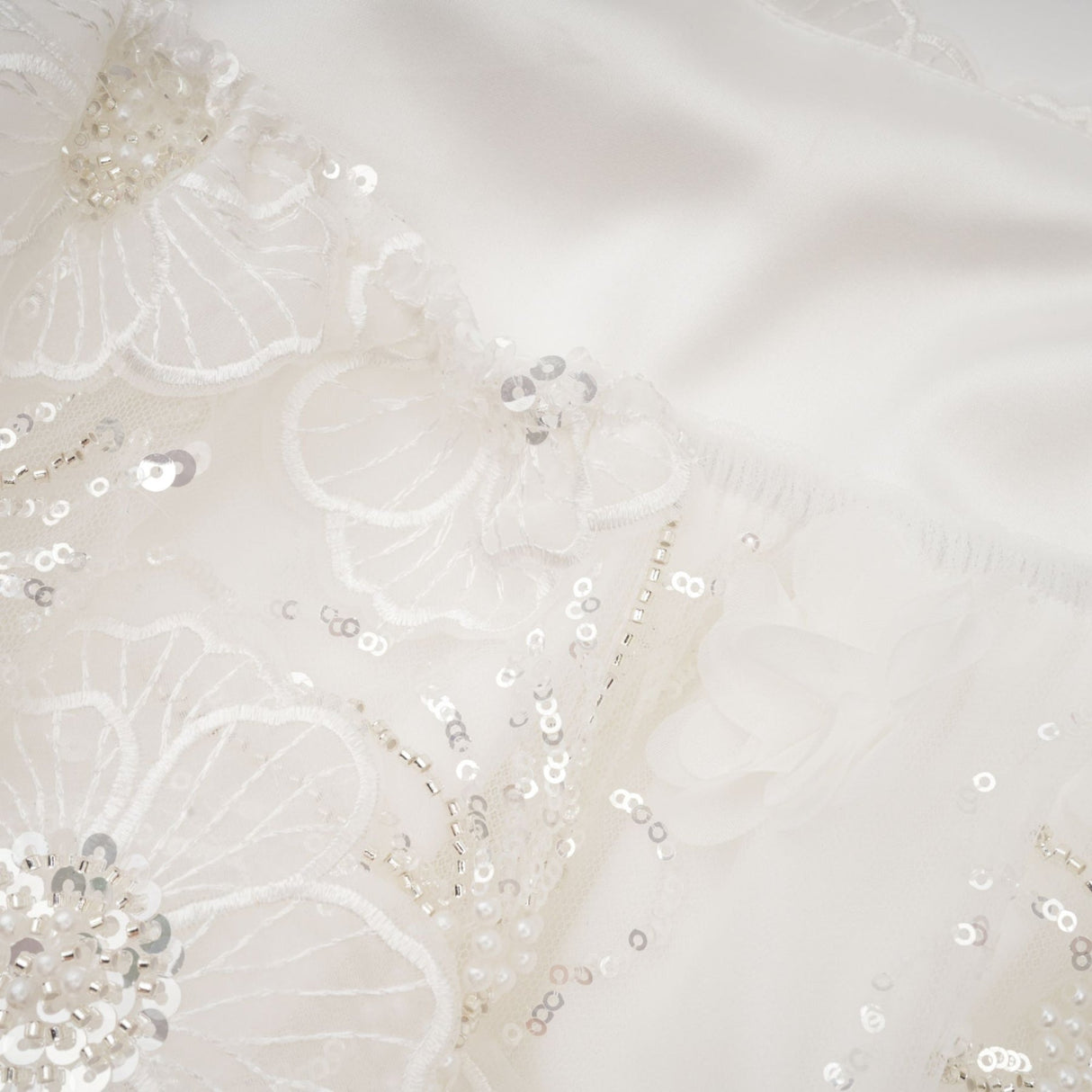 Lilah Mini Dress Crystal Floral Embellished White Square Neck