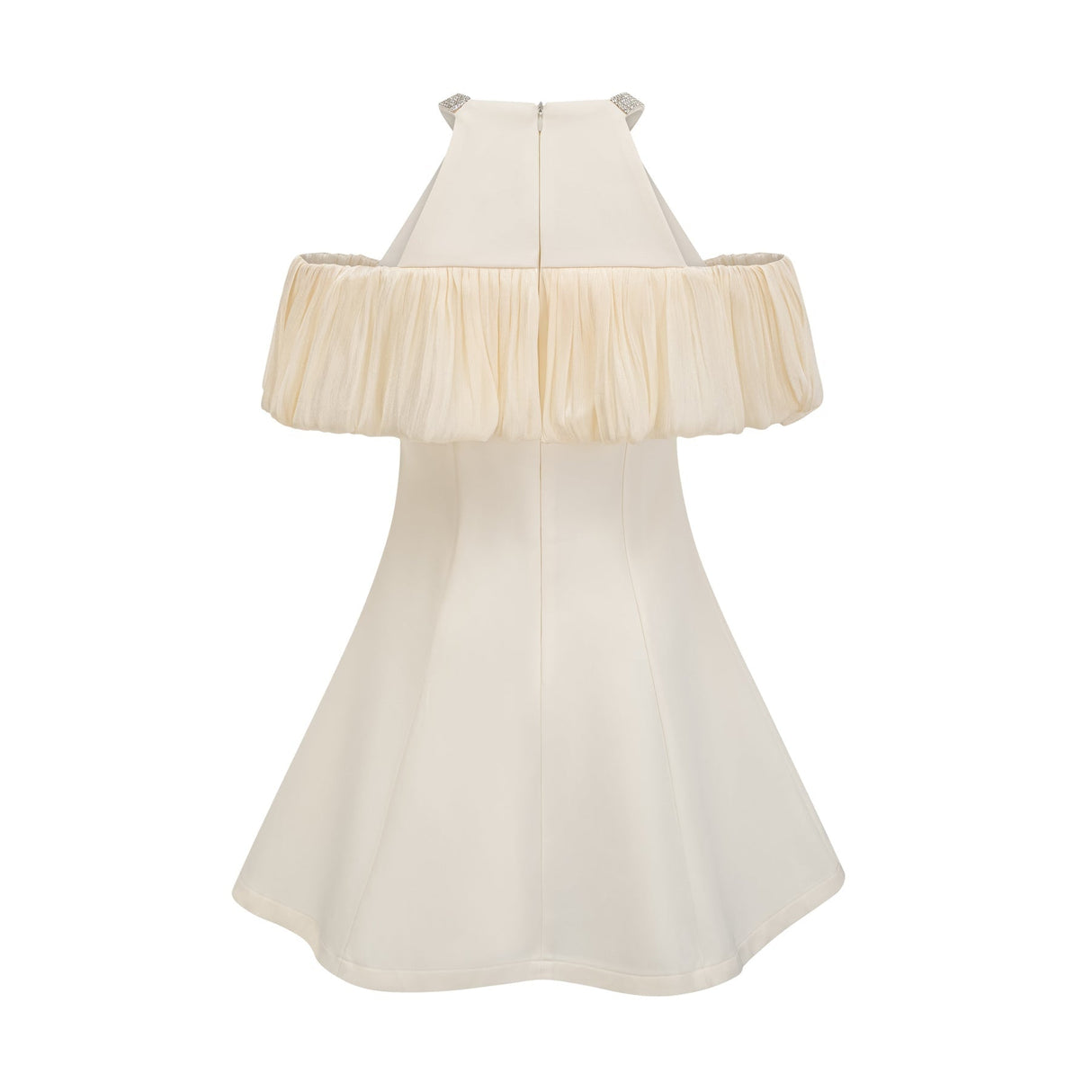 Lillian Mini Dress White Crystal Flare