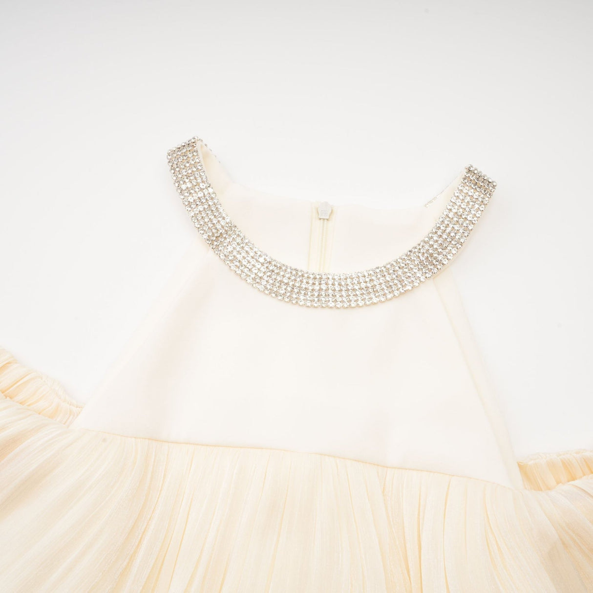 Lillian Mini Dress White Crystal Flare