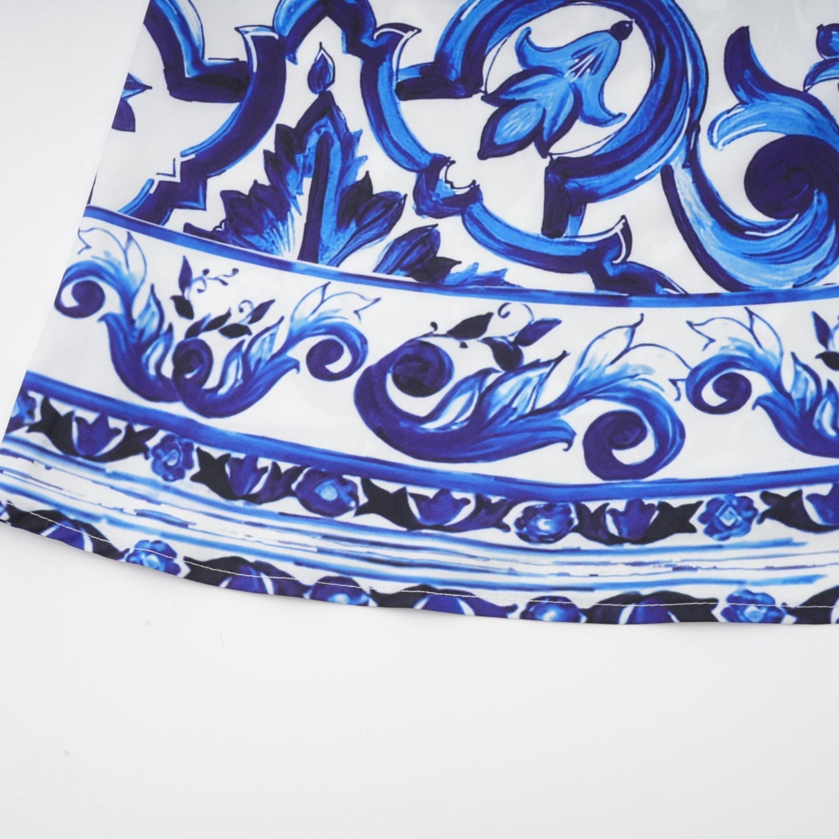 Lily Skirt & Top Set Blue & White Graphic Printed with Gold Accents