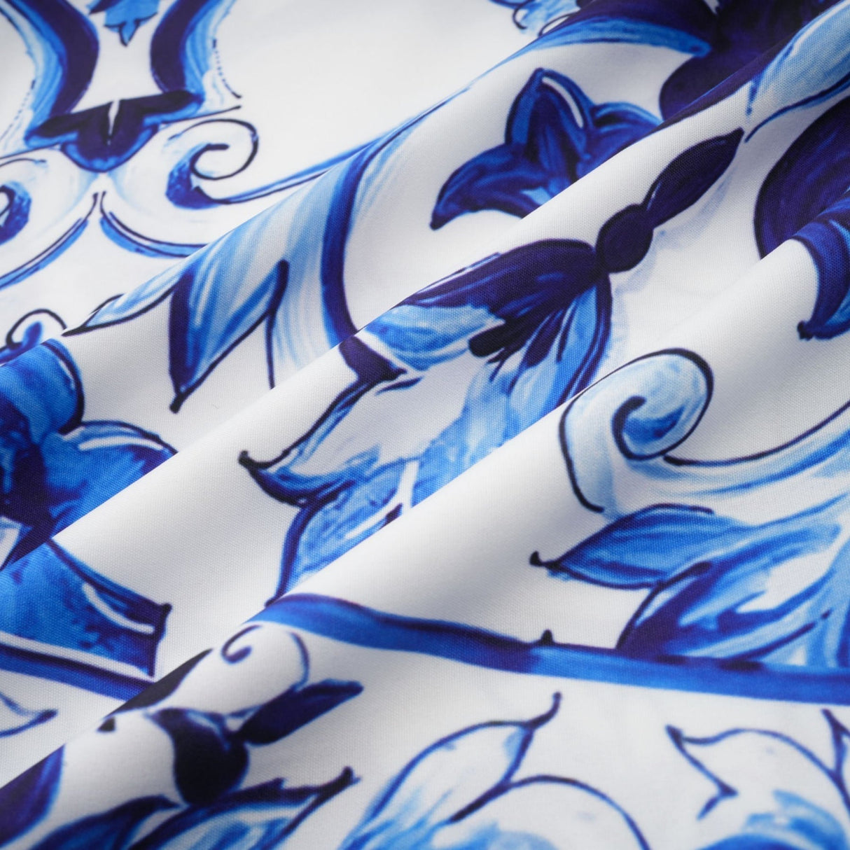 Lily Skirt & Top Set Blue & White Graphic Printed with Gold Accents