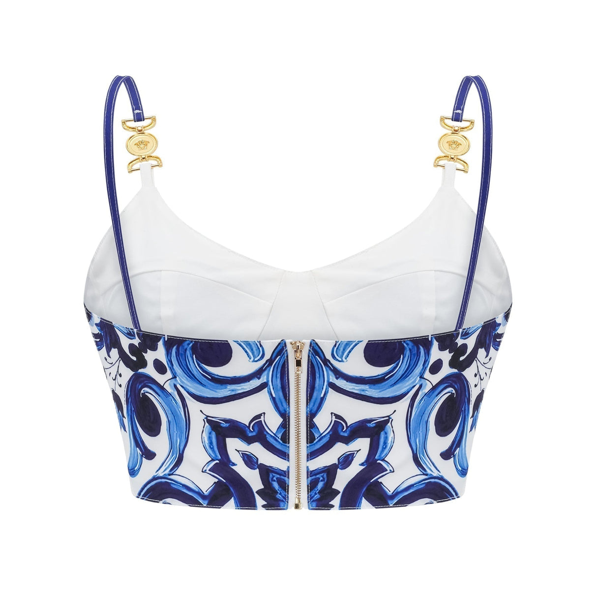 Lily Skirt & Top Set Blue & White Graphic Printed with Gold Accents