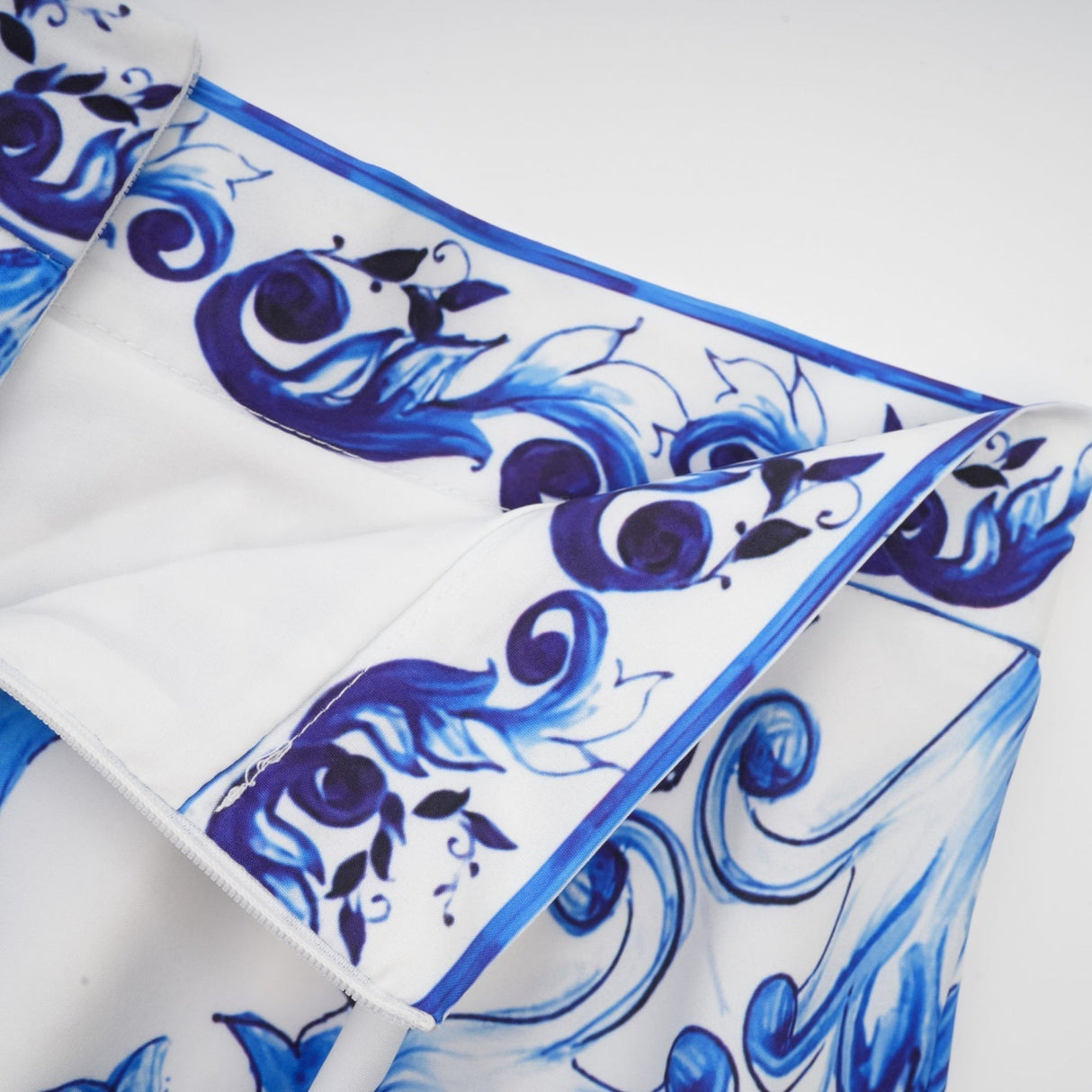 Lily Skirt & Top Set Blue & White Graphic Printed with Gold Accents