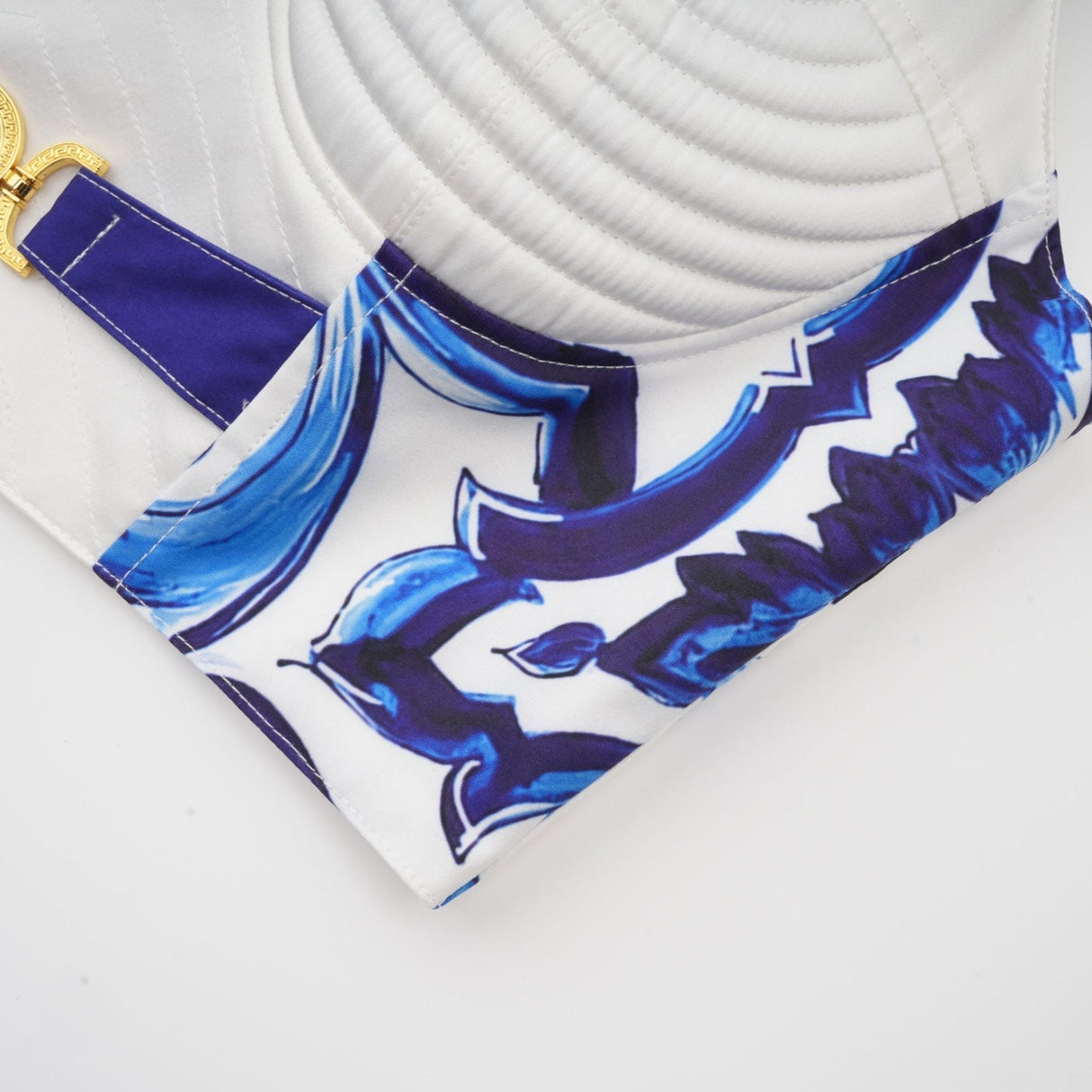 Lily Skirt & Top Set Blue & White Graphic Printed with Gold Accents