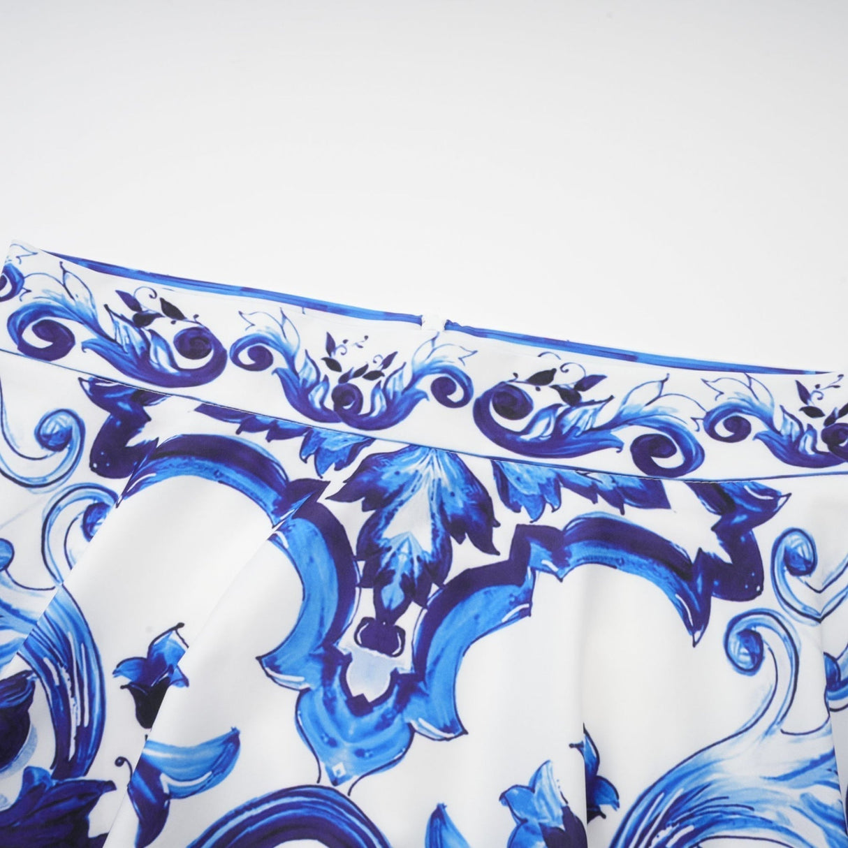 Lily Skirt & Top Set Blue & White Graphic Printed with Gold Accents