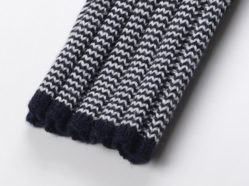 Lina Fitted Top and Flared Skirt Set - Ribbed Texture - Striped Sleeves - Skirt Sections