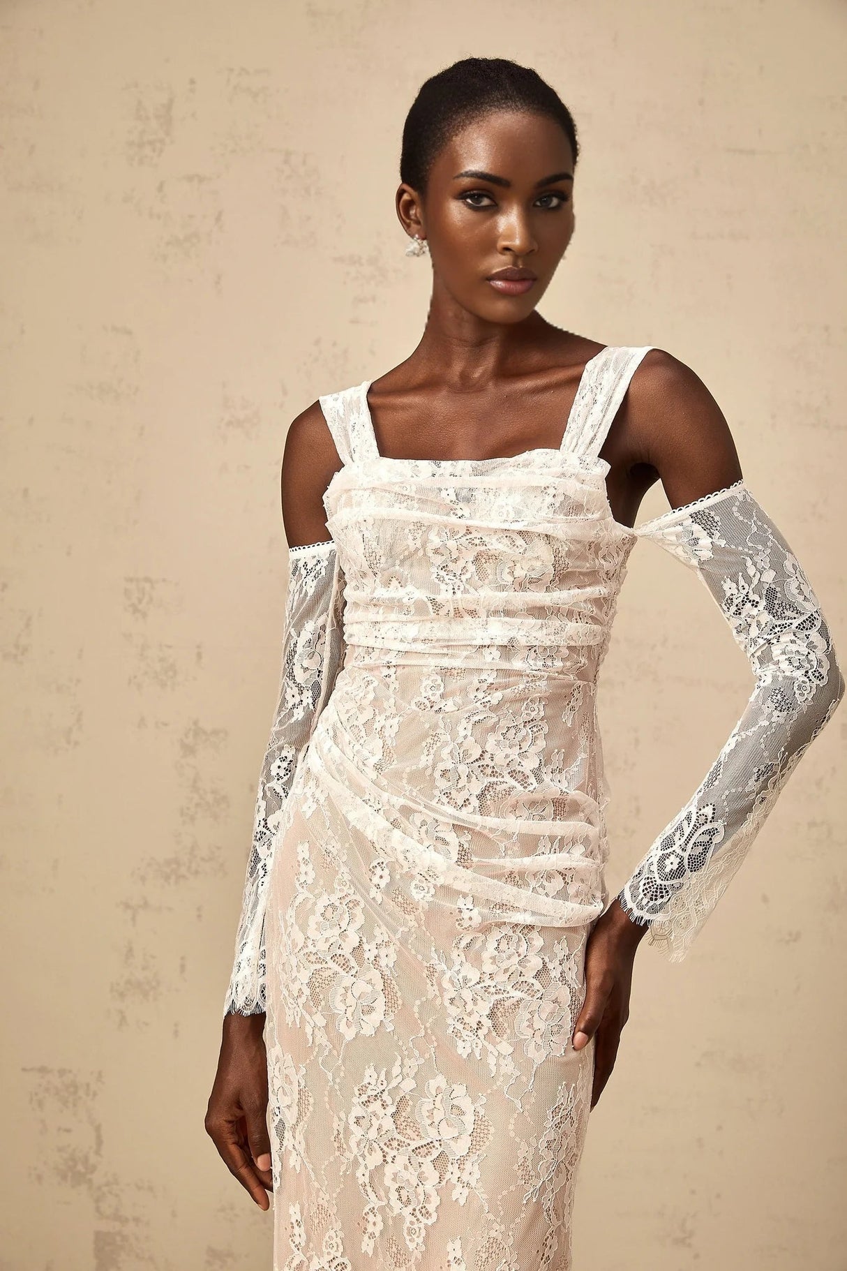 Livia Maxi Dress White Floral - Lace Corset