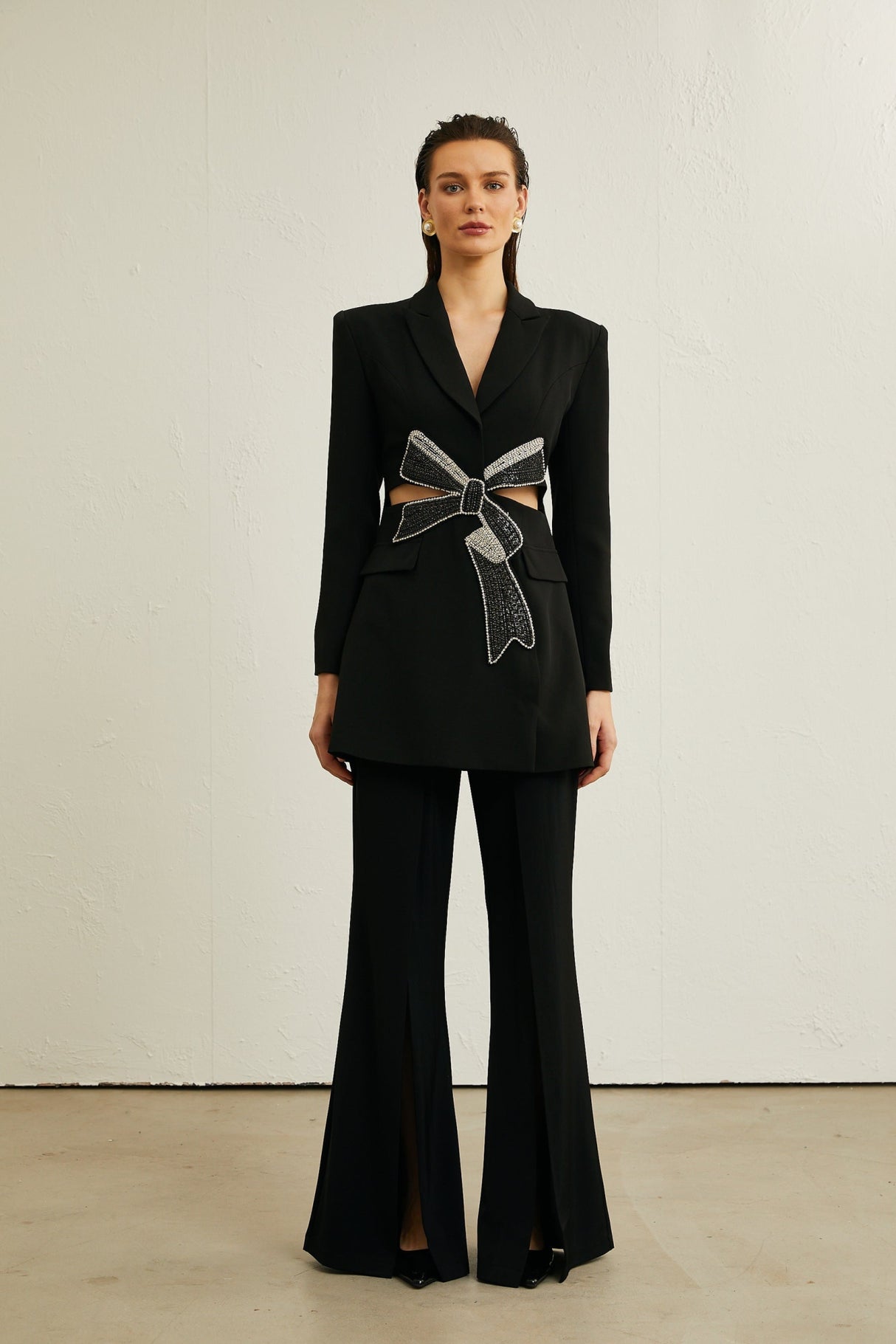 Lola Blazer with Crystal Bow Cut Out