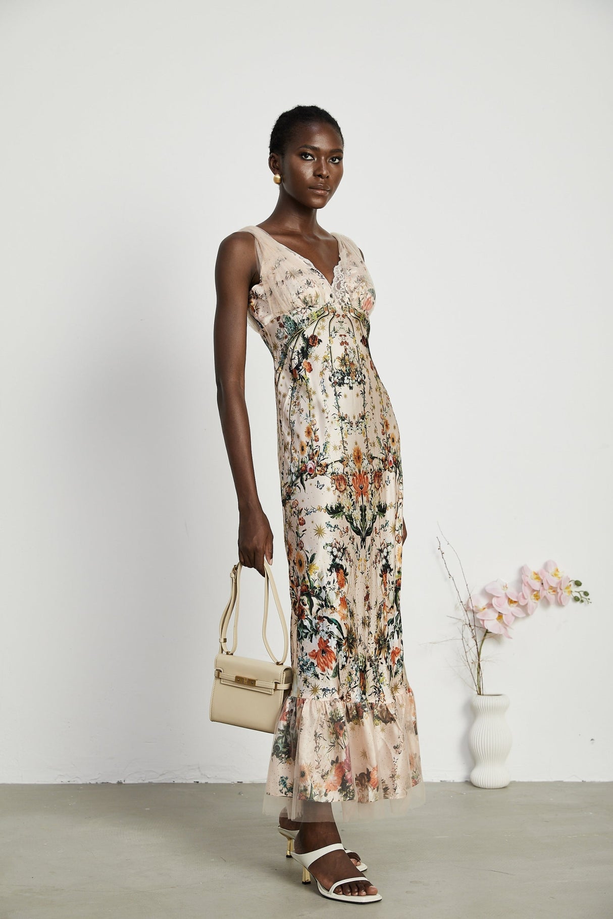 Lola Floral Maxi Dress with Crystal Embellishment