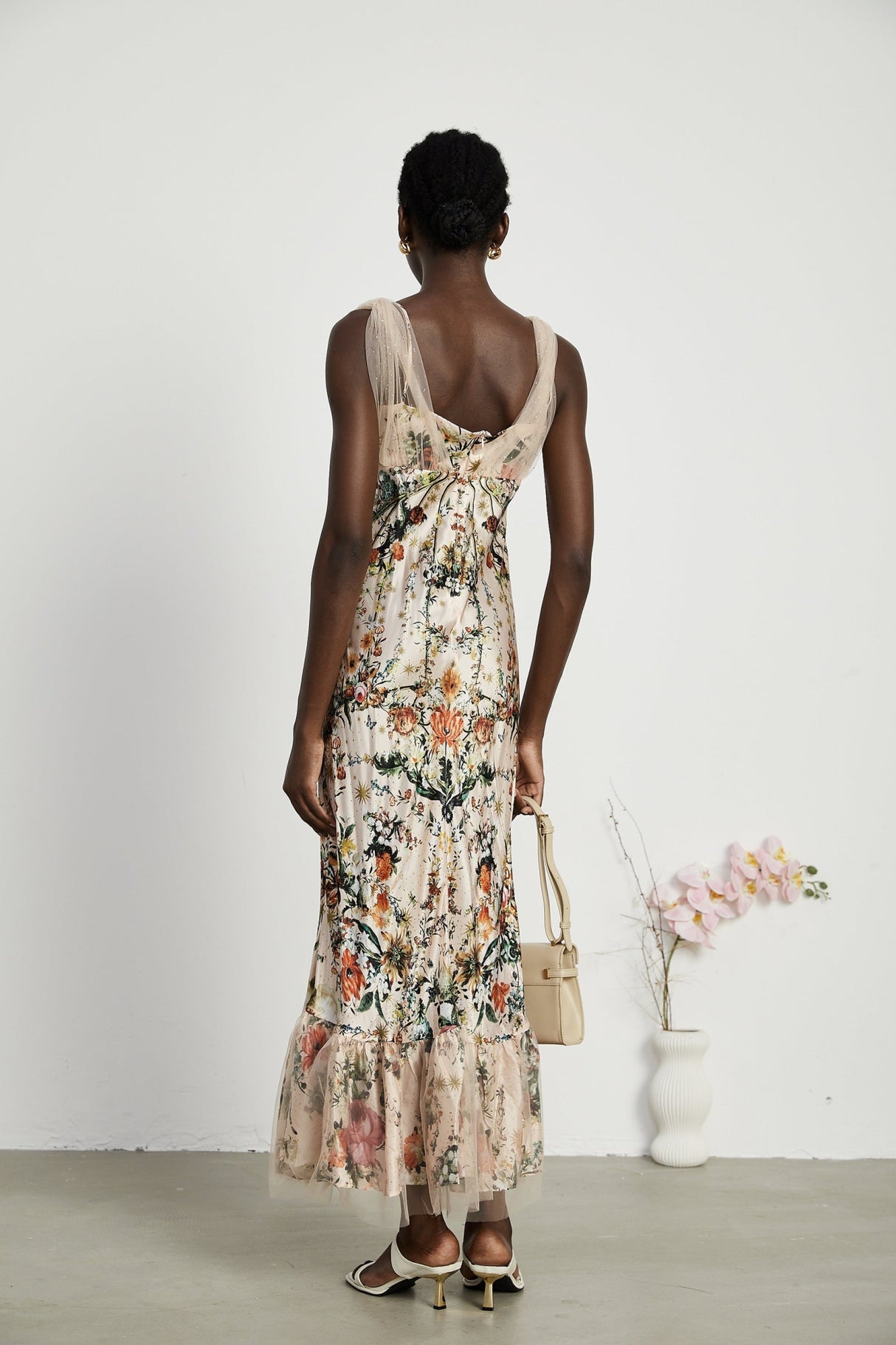 Lola Floral Maxi Dress with Crystal Embellishment